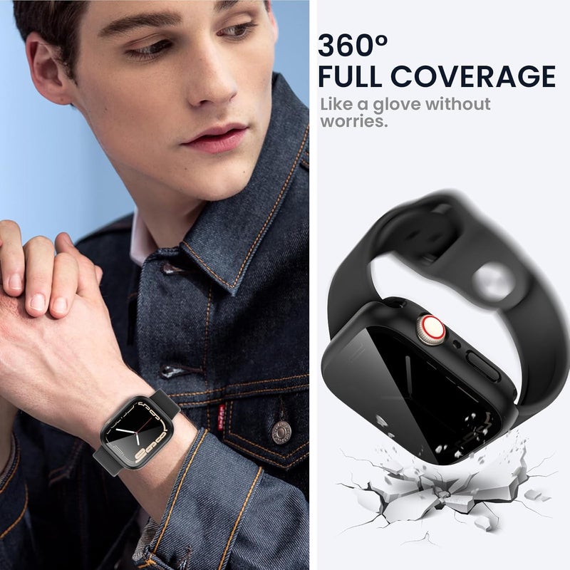 Tensea (2-in-1 for Waterproof Apple Watch Screen Protector Case 40mm SE 3/SE 2nd Generation/SE/Series 6 5 4, iWatch PC Face Cover with Privacy Tempered Glass Film [26° Anti Spy] [360° Full Protection] - Image 5